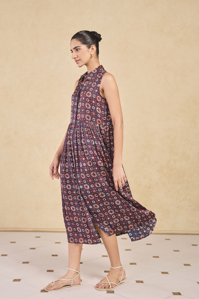 Blueschist Printed Dress - Blue, Blue, image 3